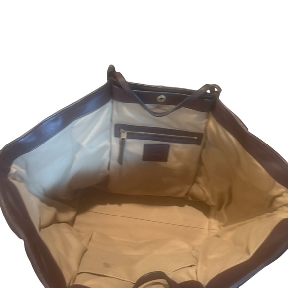 AllSaints Quilted Brown Genuine Leather Tote Bag - Picture 2 of 12